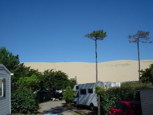 Foto 5: Blick vom Campingplatz auf die Düne